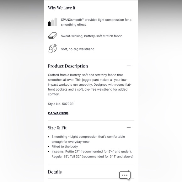 Spanx soft and smooth jogger black regular 29”  sz small‎ - Picture 4 of 12